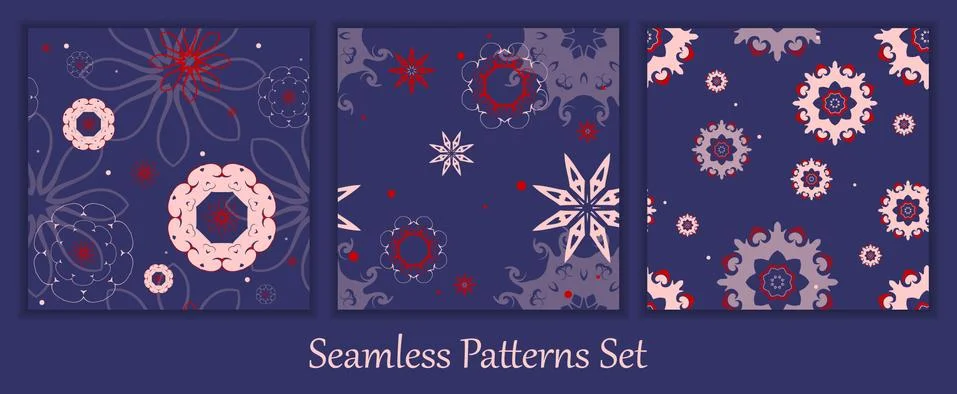 Vector seamless patterns set Stock Illustration