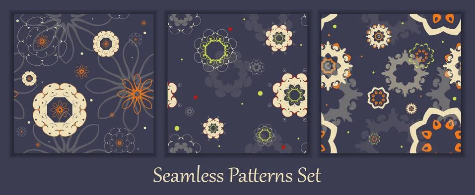Vector seamless patterns set Illustrazione stock