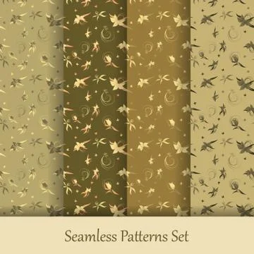Vector seamless patterns set Stock Illustration