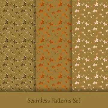 Vector seamless patterns set Stock Illustration