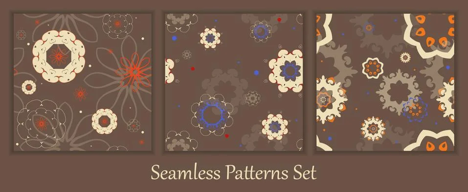 Vector seamless patterns set Stock Illustration