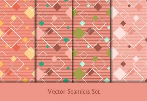 Vector seamless patterns set Stock Illustration