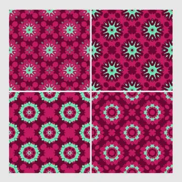 Vector seamless patterns set Stock Illustration