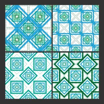 Vector seamless patterns set Stock Illustration