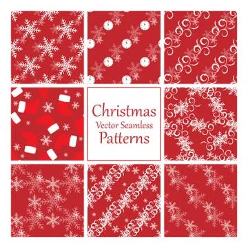 Vector seamless patterns set Stock Illustration