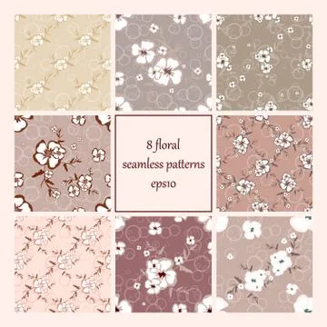 Vector seamless patterns set Stock Illustration