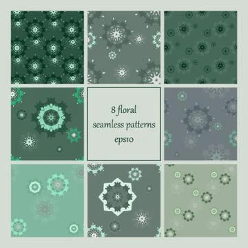 Vector seamless patterns set Stock Illustration