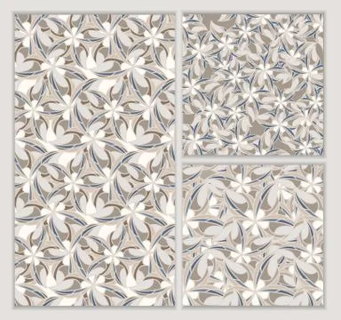 Vector seamless patterns set Stock Illustration