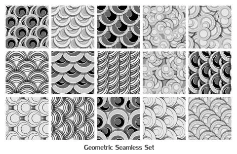Vector seamless patterns set Stock Illustration