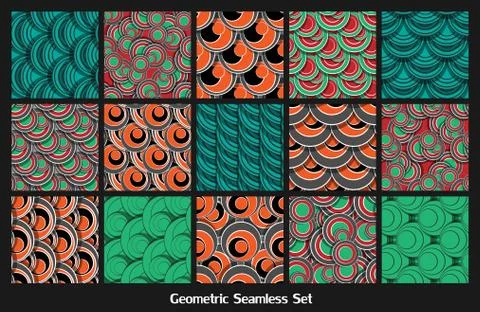 Vector seamless patterns set Stock Illustration