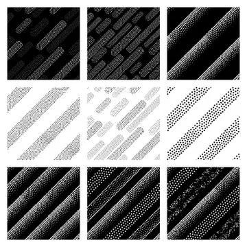Vector seamless patterns set Stock Illustration