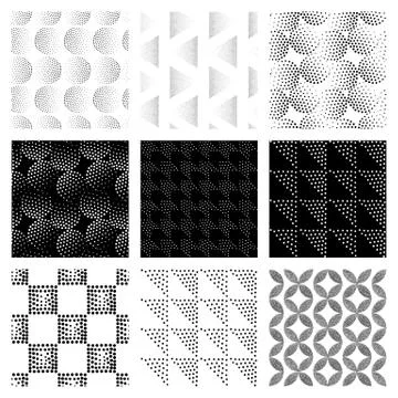 Vector seamless patterns set Stock Illustration
