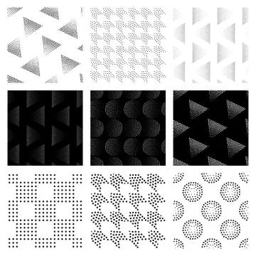 Vector seamless patterns set Stock Illustration