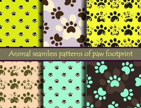 Vector seamless patters with cat or dog footprints. Illustrazione stock