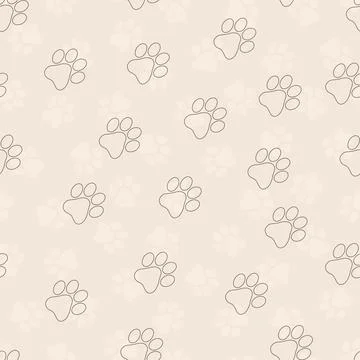 Vector seamless pet paw pattern - funky design. Cute animal footprints Illustrazione stock