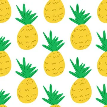 Vector seamless pineapple pattern, an element for menus, banners and postcards. Stock Illustration