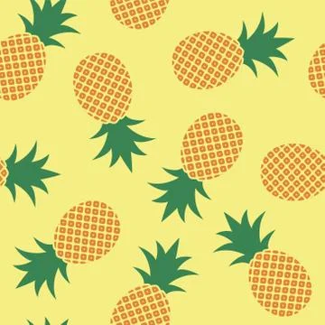 Vector seamless pineapple pattern Stock Illustration