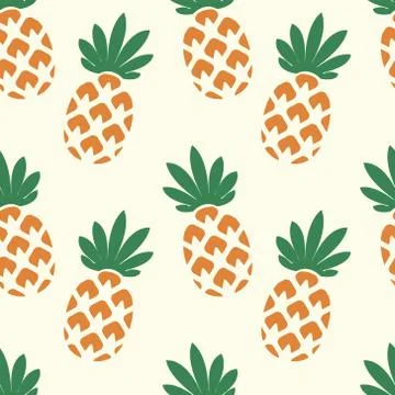 Vector seamless pineapple pattern Stock Illustration