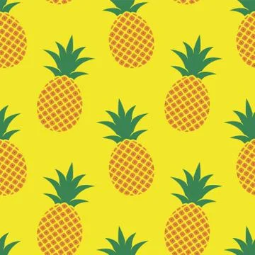 Vector seamless pineapple pattern Stock Illustration