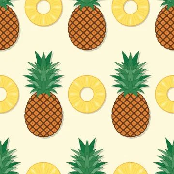 Vector seamless pineapple pattern Stock Illustration