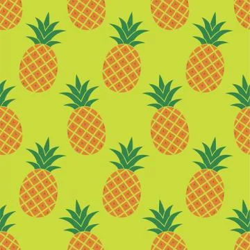 Vector seamless pineapple pattern Stock Illustration