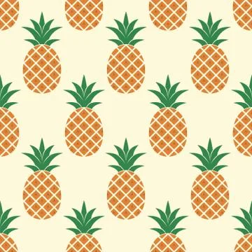 Vector seamless pineapple pattern Stock Illustration