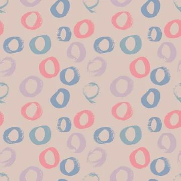 Vector seamless polka pattern. Pastel circle ornament. Ink vector illustration. Stock Illustration