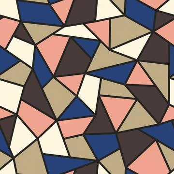 Vector seamless polygonal geometric pattern. Multicolor repeatable abstract Stock Illustration