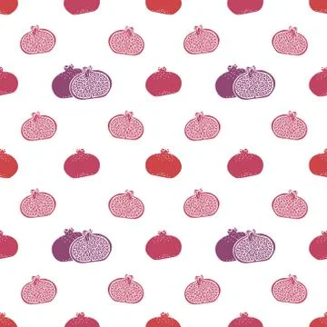 Vector seamless pomegranates pattern Illustrazione stock