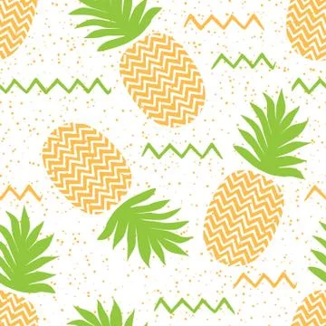 Vector seamless psummer attern with pineapples Stock-Illustration