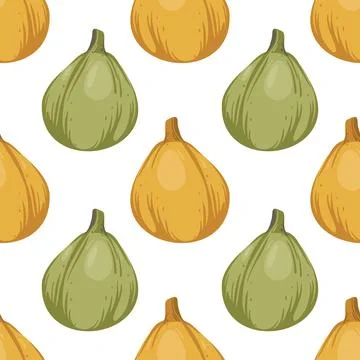 Vector seamless Pumpkin pattern. Pumpkins shapes pattern. Fall and halloween Stock Illustration