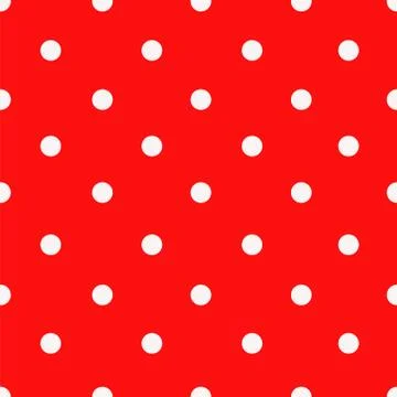 Vector seamless red and white polka dots pattern Stock Illustration