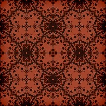 Vector seamless  red floral  pattern Stock Illustration