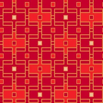 Vector seamless red pattern in asian style. Vector Chineese seamless patter.. Stock Illustration
