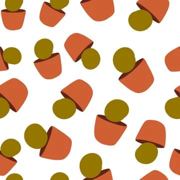 Vector seamless repeat pattern cactus fabric print background design garden 스톡 일러스트