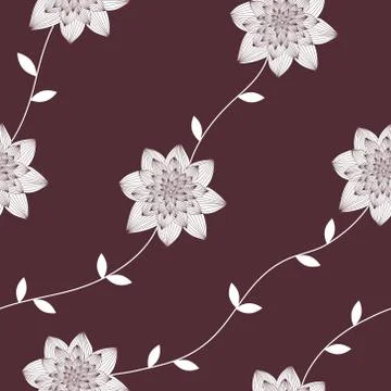 Vector seamless, repeating luxury texture patterns with flowers and leaves Stock Illustration