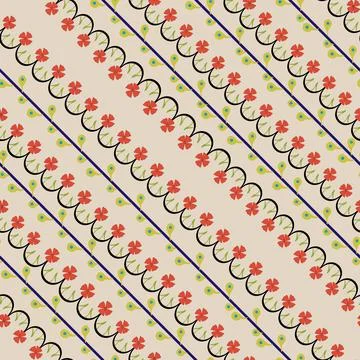 Vector seamless repeating ornamental pattern with diagonal garland Illustrazione stock