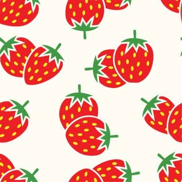 Vector seamless repeating strawberry pattern Stock Illustration