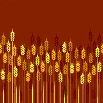Vector seamless repeating wheat, barley or rye background pattern 스톡 일러스트