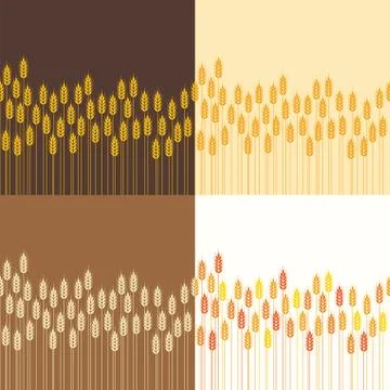 Vector seamless repeating wheat or rye background patterns Stock Illustration