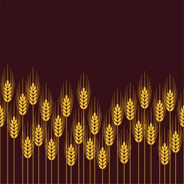 Vector seamless repeating wheat, rye or barley field pattern イラスト素材