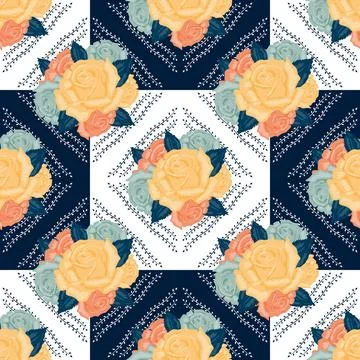 Vector seamless retro flowers pattern Vector seamless retro flowers patter... Stock Photos
