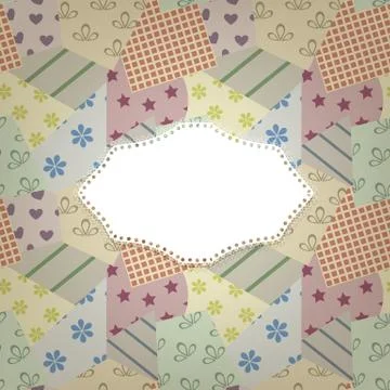 Vector seamless retro pattern and napkin for your text Stock Illustration