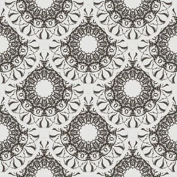 Vector seamless retro pattern background. Lace pattern.. Stock Illustration