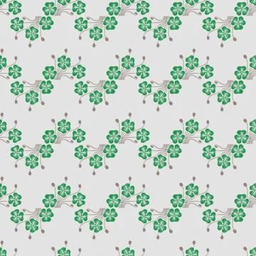 Vector seamless retro pattern with clover leaf Illustrazione stock