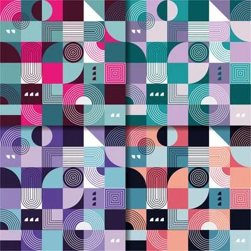 Vector seamless retro pattern design template set Ilustración de archivo