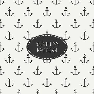 Vector seamless retro pattern with hipster anchor. For wallpaper, pattern fills Stock Illustration