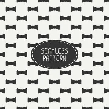 Vector seamless retro pattern, with vintage hipster gentleman bow tie. For Stock Illustration
