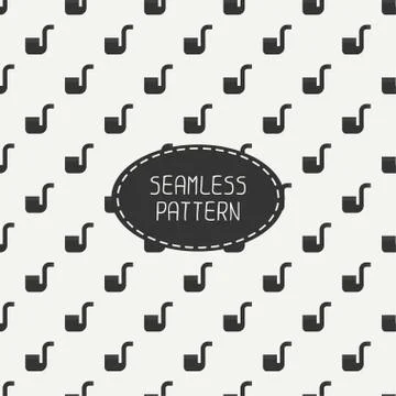 Vector seamless retro pattern, with vintage hipster gentleman  smoking pipe . Stock Illustration