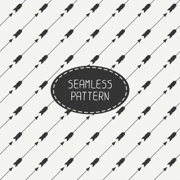 Vector seamless retro pattern, with vintage hipster arrows. For wallpaper, Stock Illustration